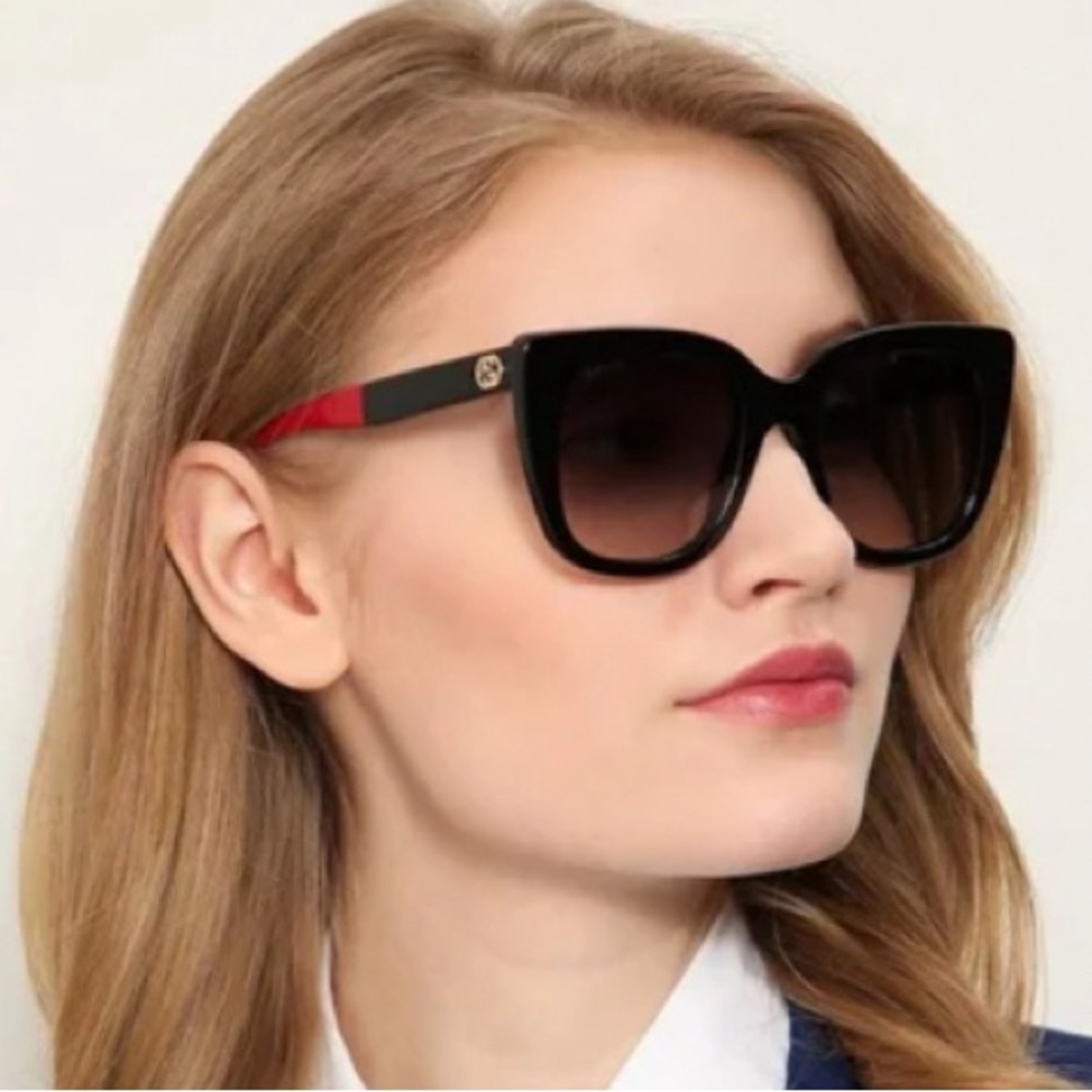 NWT GUCCI Gray Gradient Cat Eye Ladies Sunglasses